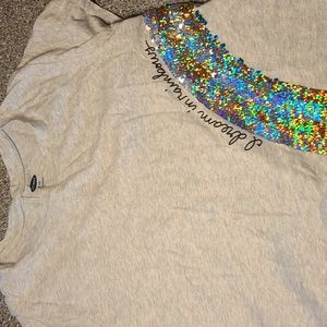 Gray and sequin tshirt